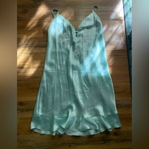 Victoria's Secret Blue 100% Silk Slip
